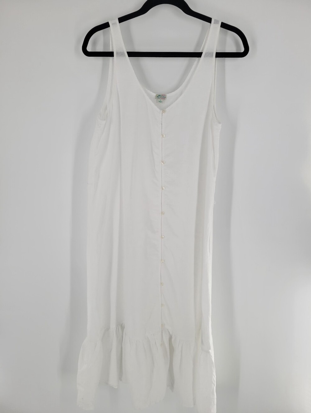 J. Crew Linen Blend Classic White Sleeveless Button-Front Dress Size M